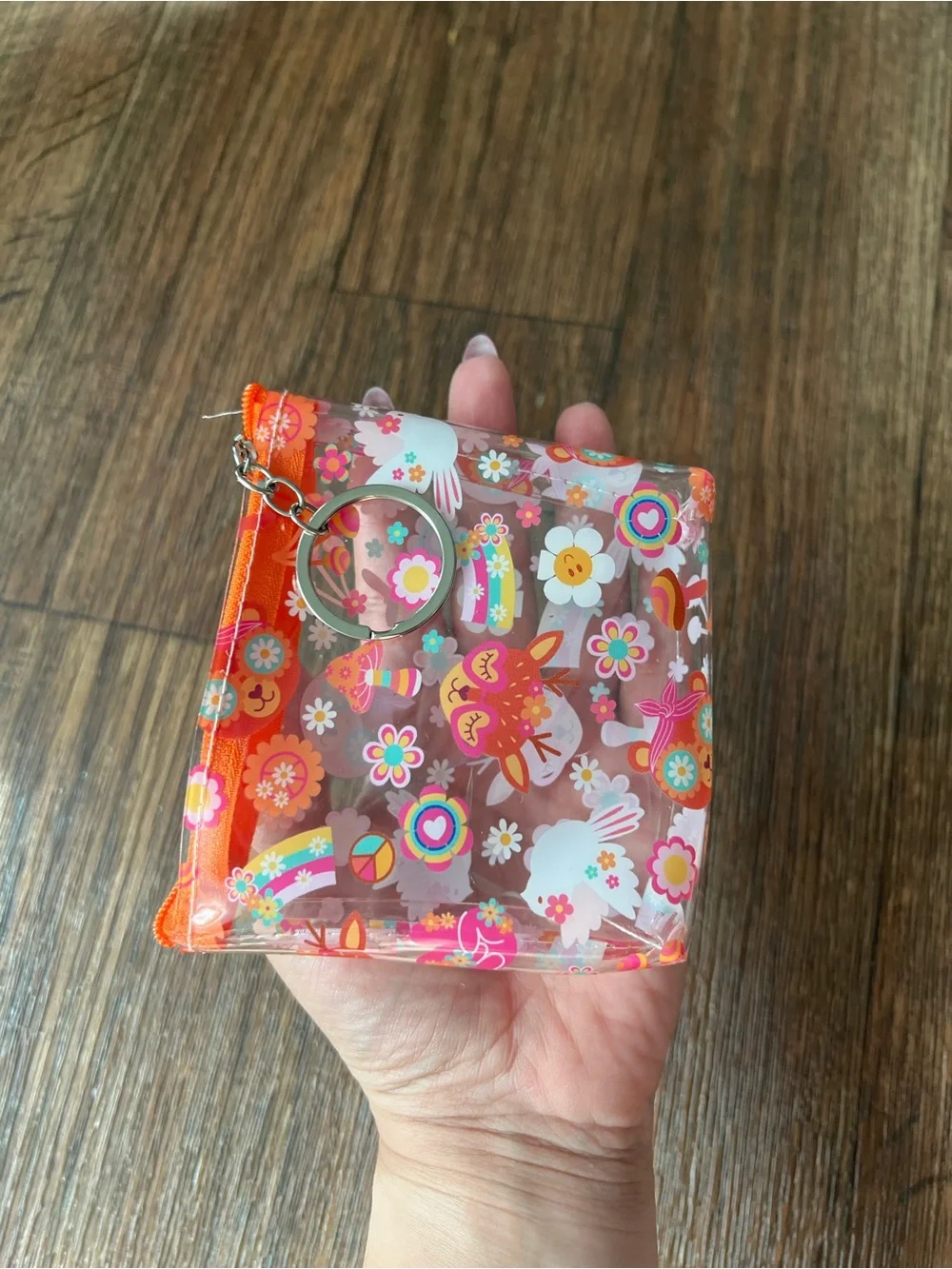 Retro Floral Clear Coin Pouch | Mini Zipper Wallet | NWOT